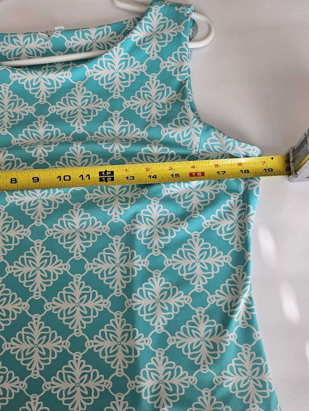 Lulu B Medium Aqua White Sundress Sleeveless Activeware Travel - Picture 5 of 9